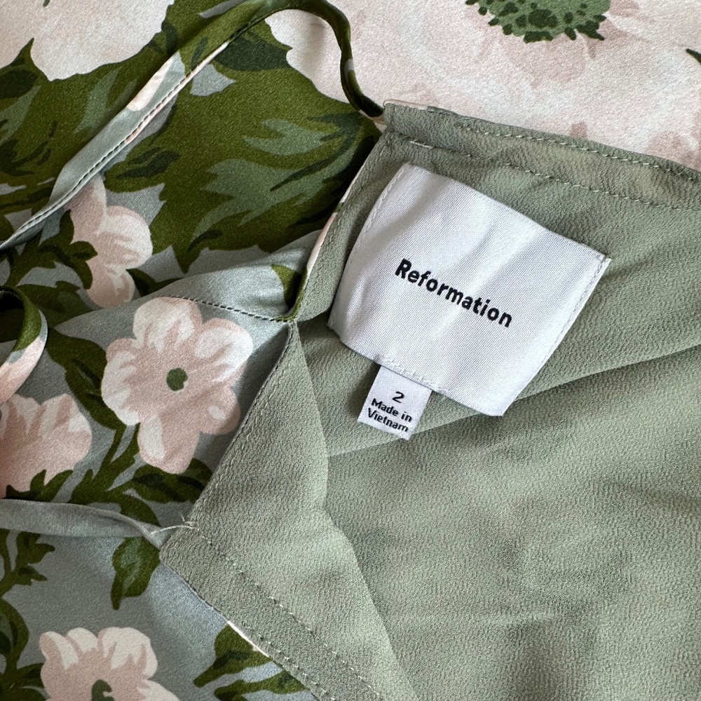 Reformation Sage Green Floral Maxi Dress - Picture 8 of 11